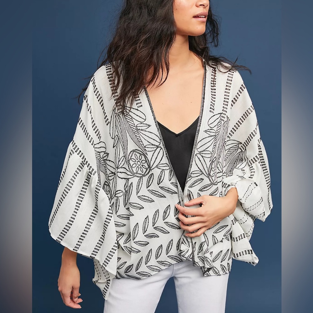 Anthropologie Annabella Ruffled Kimono